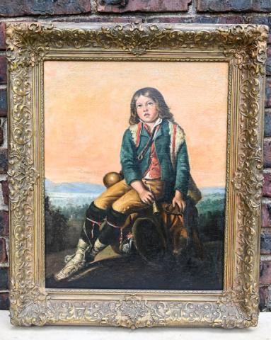 Antique Oil Painting of Young Musician (1 of 8)