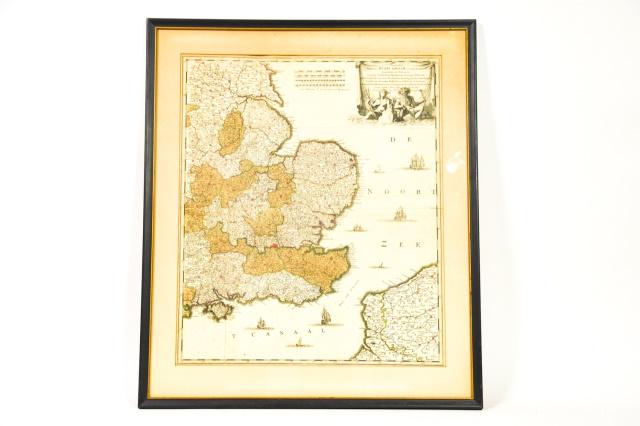 Antique Framed Map of England / Germanic Sea (1 of 9)