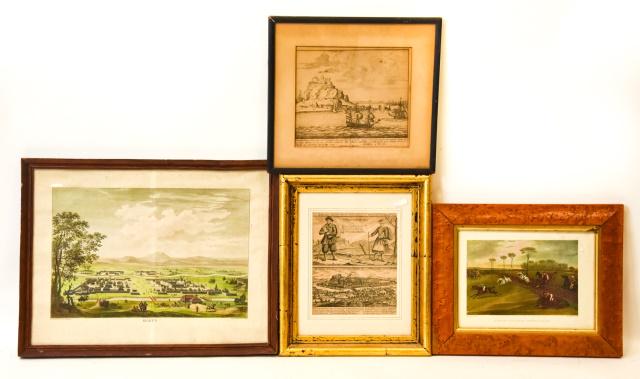 Framed Antique 18th & 19th C. European Engravings (1 of 6)
