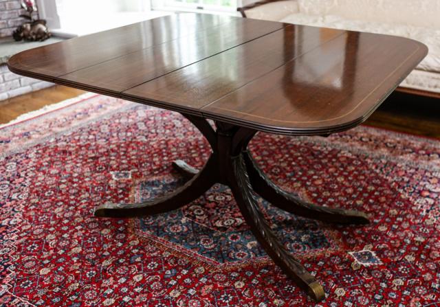 Antique Regency Carved Mahogany Dining Table (1 of 4)