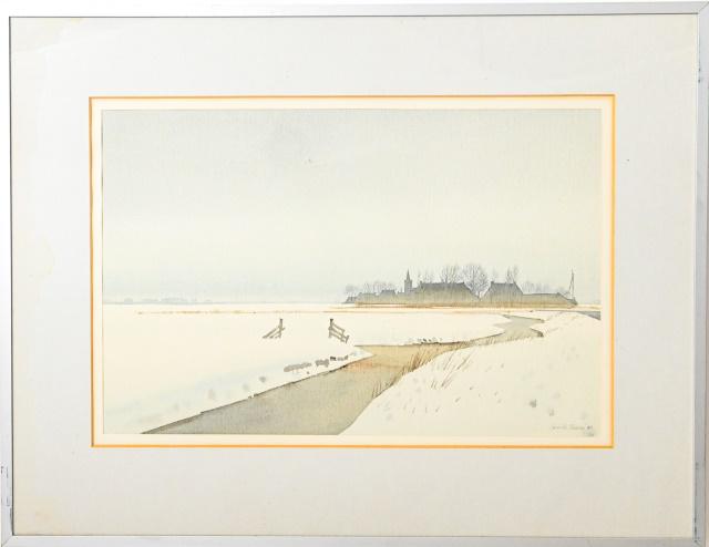 Framed Gerrit Neven Landscape Watercolor Painting (1 of 10)