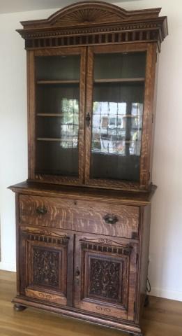American Arts & Crafts Oak Paned Glass Console (1 of 6)