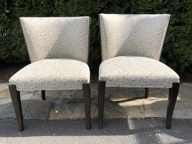 Pair Contemporary Barrel Back Upholstered Chairs (1 of 9)