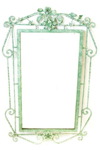 Wrought Iron Floral Scrolled Wall Mirror (1 of 9)