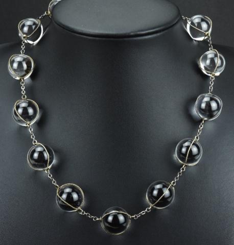 Art Deco Sterling Crystal Pools of Light Necklace (1 of 7)