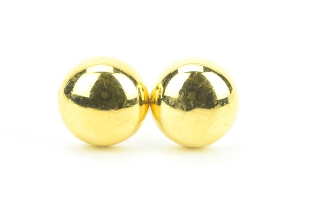 Estate 14kt Yellow Gold Button Earring Studs (1 of 6)