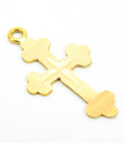Estate 14kt Yellow Gold Cross Necklace Pendant (1 of 4)