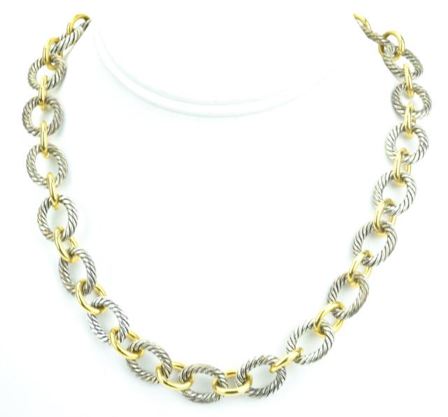 David Yurman Style Two Tone Necklace Chain (1 of 6)