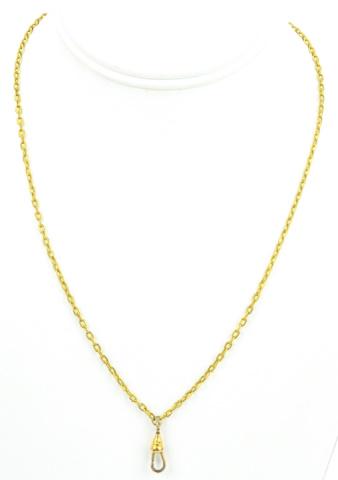 Antique Gold Filled Necklace Chain w Dog Clip (1 of 7)