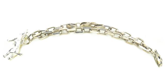 Vintage Sterling Charm Bracelet w Dog & Lady Bug: Vintage Sterling Charm Bracelet w Dog & Lady Bug. Hallmarked ITALY 925. Measures 7 inches in length.