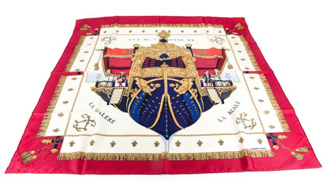 Vintage Hermes Silk Scarf "La Galere" (1 of 8)