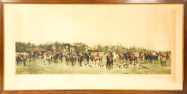 Antique Framed Lithograph 1890 "Lawn Meet at Aske" (1 of 9)