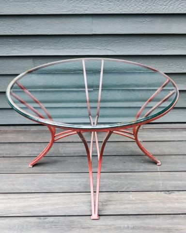 Wrought Iron Outdoor Glass Top Dining Table (1 of 5)