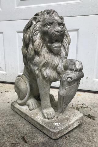 Antique Cast Neo Classical Lion Garden Statue (1 of 4)