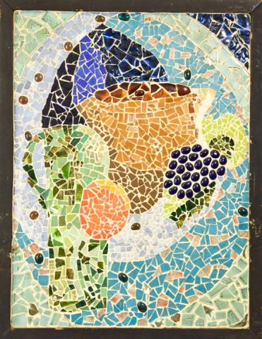Mid Century Mosaic Tile Framed Abstract (1 of 7)