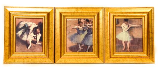 Trio Framed Edgar Degas Ballerina Prints Canvas (1 of 8)