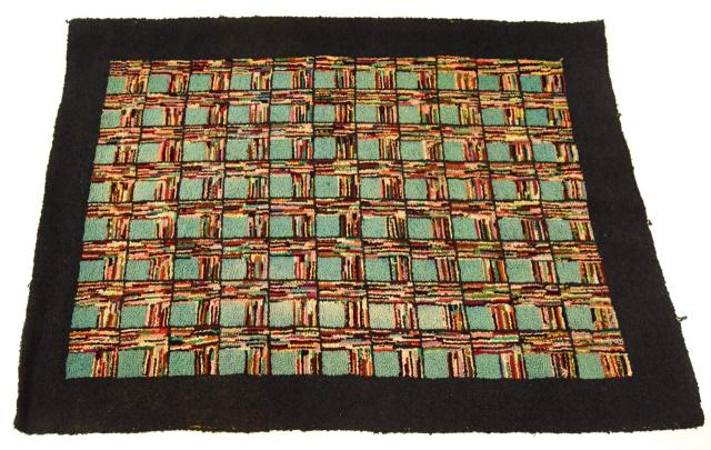 Antique Hand Hooked Rug w Geometric Motif (1 of 8)
