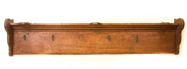 Antique Carved Wood Coat Hook Wall Rack / Shelf (1 of 6)