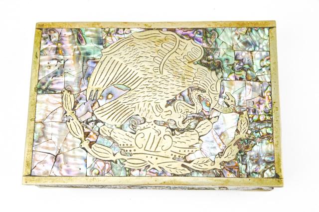 Mexican Taxco Abalone Rosewood Table / Vanity Box (1 of 6)