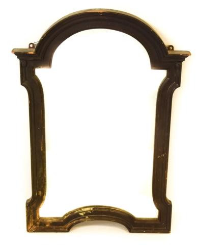 Antique Wood Framed Hanging Mirror w Bonnet Top (1 of 8)