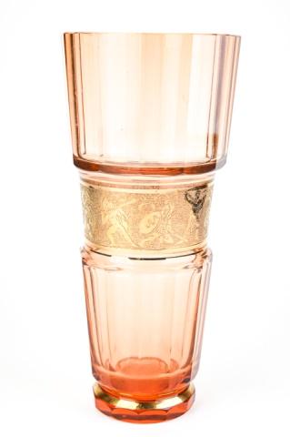 Moser Style Amber Glass Vase w Classical Figures (1 of 8)