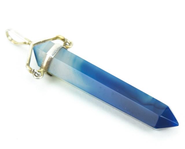 Large Sterling & Carved Agate Necklace Pendant (1 of 6)