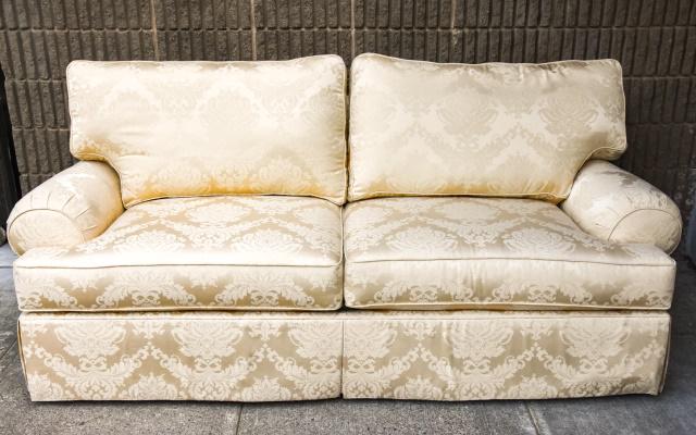 New Ethan Allen Silk Damask Contemporary Sofa (1 of 9)