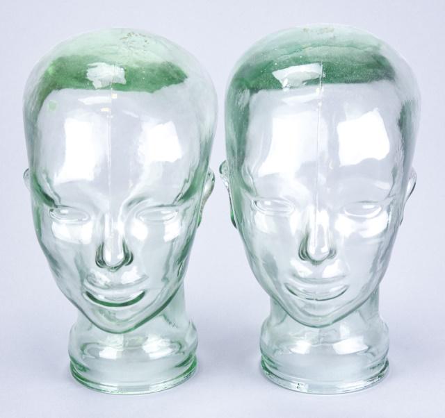 2 Department Store Green Molded Glass Hat Stands (1 of 10)