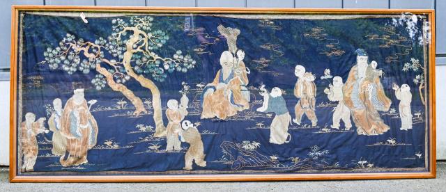 Chinese Embroidered Silk Bonsai Offering Panel (1 of 9)