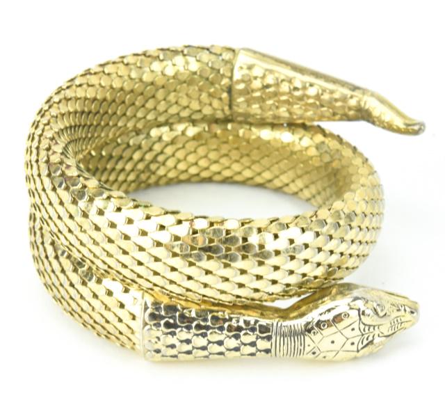 Vintage Whiting & Davis Coiled Mesh Snake Bracelet (1 of 7)