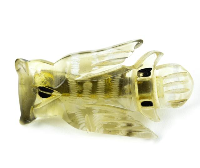 Vintage Carved Lucite Figural Owl Brooch (1 of 5)