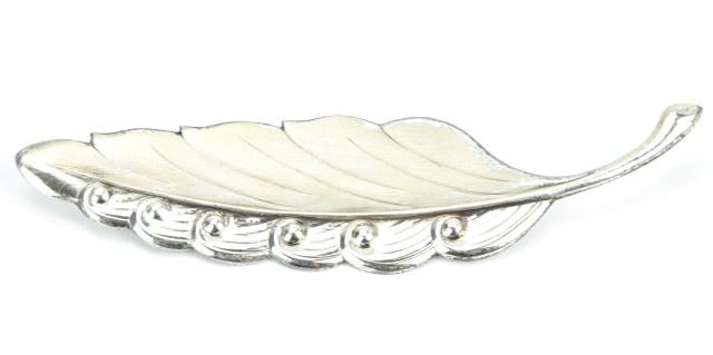 Large Art Deco Style Sterling Feather Brooch (1 of 6)