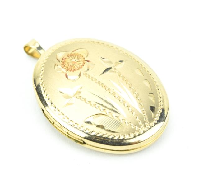 Estate Gold Filled Floral Motif Locket Pendant (1 of 5)