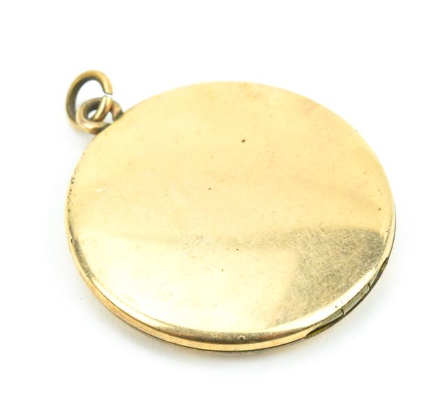 Antique 19th C Round Gold Filled Locket Pendant (1 of 6)