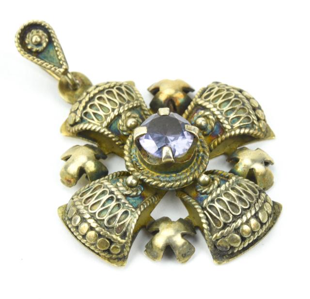 Sterling Silver Amethyst Maltese Cross Pendant (1 of 9)