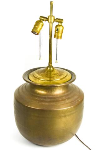 Etched Brass Vessel Form Table Lamp (1 of 7)