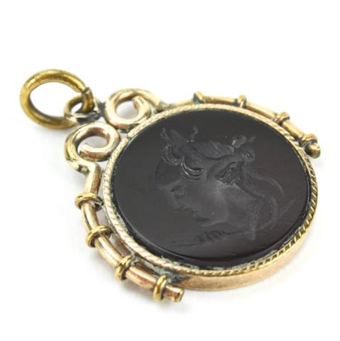 Antique 19th C Carnelian Intaglio Necklace  Pendant. (1 of 5)