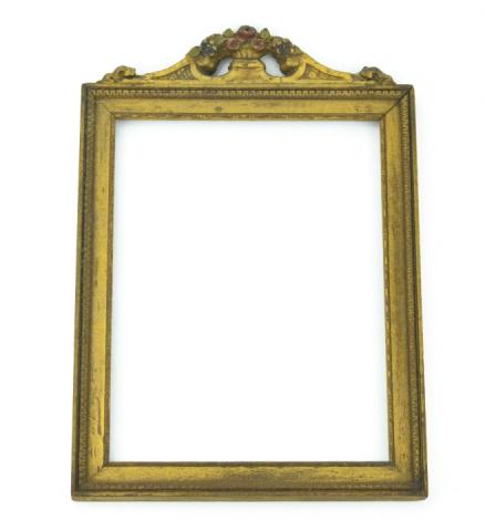 Antique Neo Classical Frame w Gardinetto  Basket. Gilt (1 of 7)