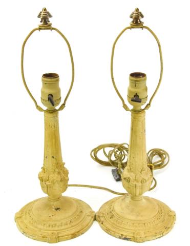 Pair Antique Neoclassical Style White Washed  Metal (1 of 7)