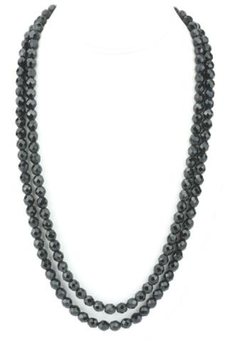Art Deco Style Double Strand Faceted French  Jet (1 of 8)