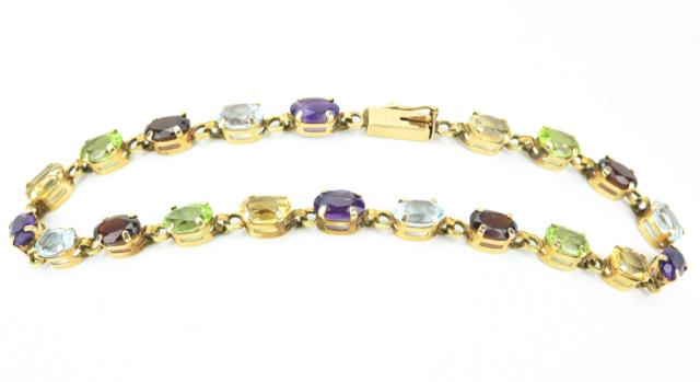 10K Gold Multi-Gemstone Bracelet (1 of 7)