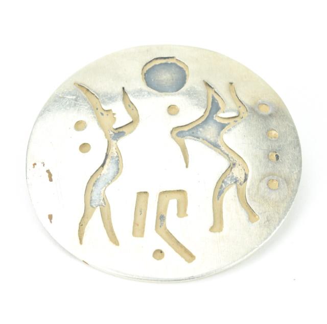 Mexican Sterling Silver Aztec Style Pin (1 of 6)