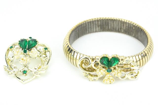 Emerald & Seed Pearl Costume Demi Parure (1 of 9)