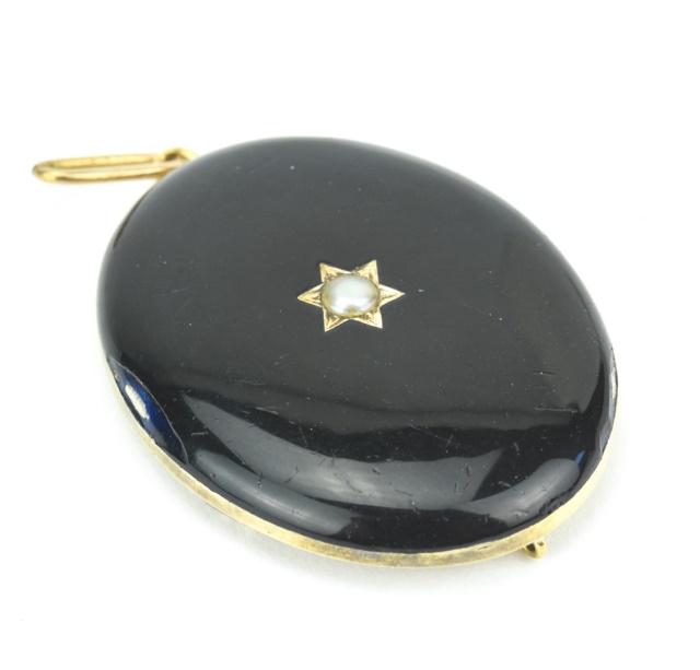 Antique Gold & Silver Enamel Pearl Star Pendant (1 of 5)