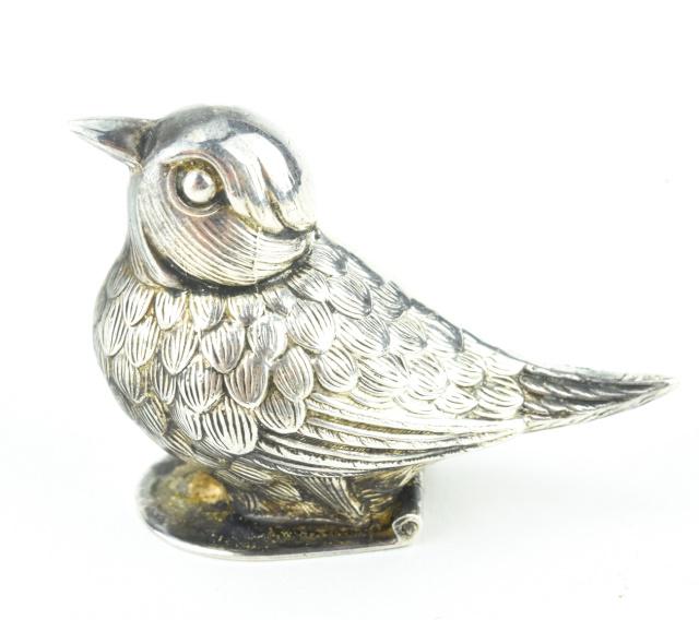 Antique Portugal Repousse Silver Figural Bird Box (1 of 7)