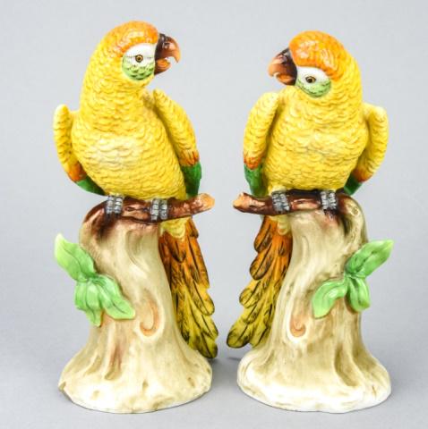 Pair Capodimonte Porcelain Parrot Figures (1 of 8)