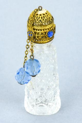 Antique Crystal & Ormolu Perfume Bottle w Jewels (1 of 6)