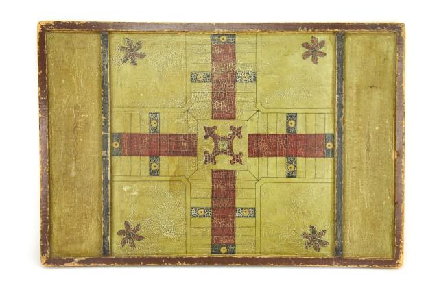 Antique Hand Painted Double Side Board Game (1 of 8)