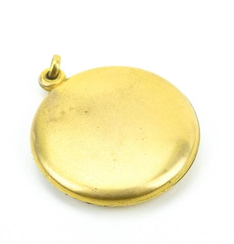 Antique Gold Filled Round Locket Necklace Pendant: Antique Gold Filled Round Locket Necklace Pendant. Measures 1.5 inches in length.