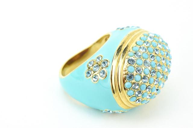 Large Scale Costume Jewelry Enamel Cocktail Ring (1 of 6)